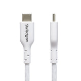 StarTech.com Cavo USB-C bianco da 1m, cavo di ricarica USB 2.0 Tipo-C per laptop, Power Delivery 60W 3A, rivestimento in TPE, cavo di trasferimento dati USB-C, M/M