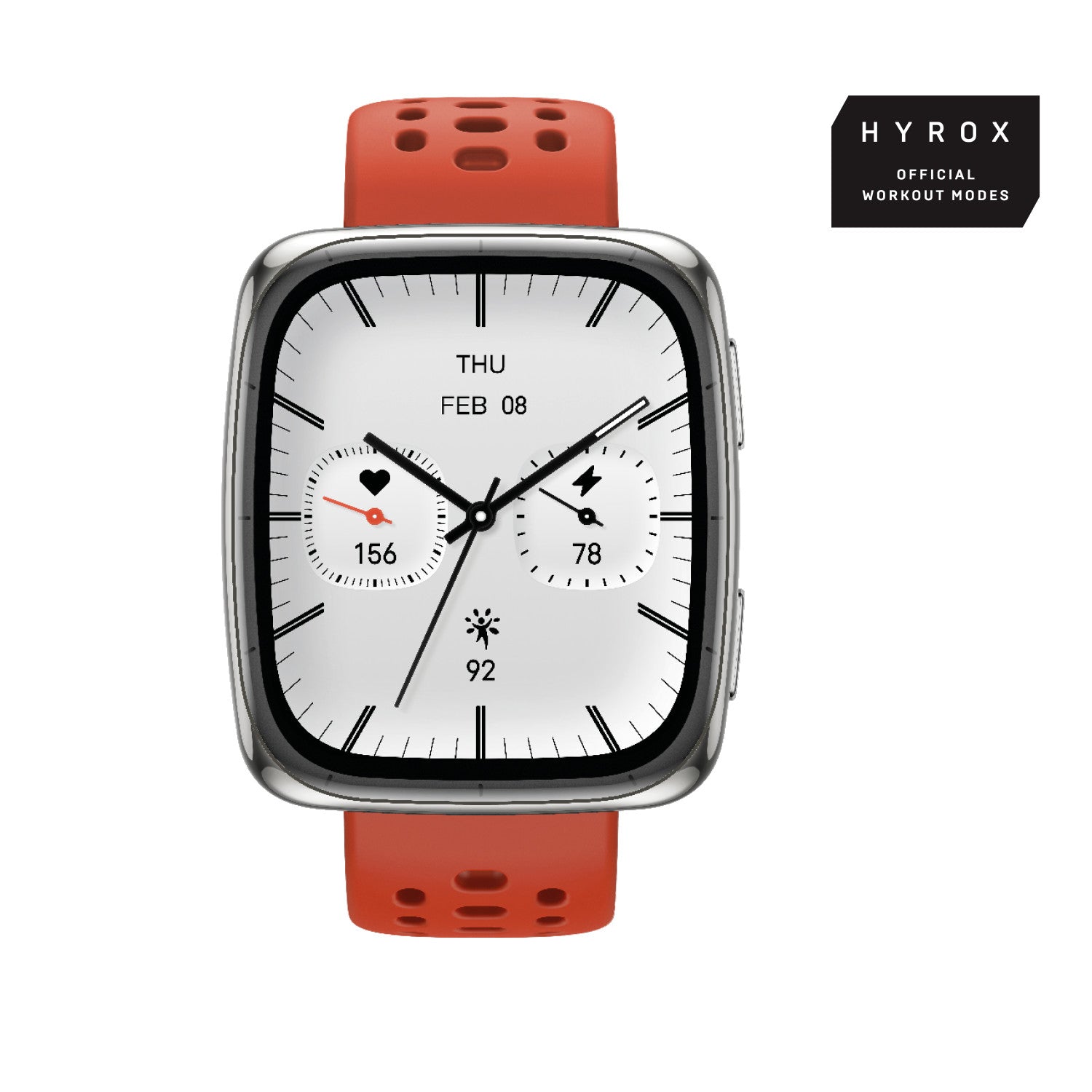 Amazfit Active 2 Square secondo cinturino rosso in silicone Vetro zaffiro con display AMOLED Pagamento contactless 5 sistemi satellitari mappe offline Durata della batteria fino a 10 giorni