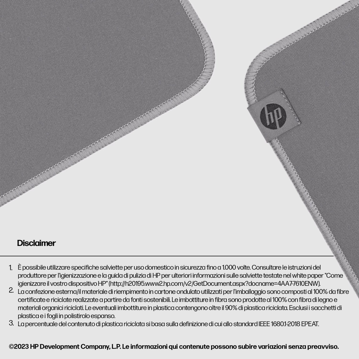 HP Tappetino per mouse igienizzabile 100