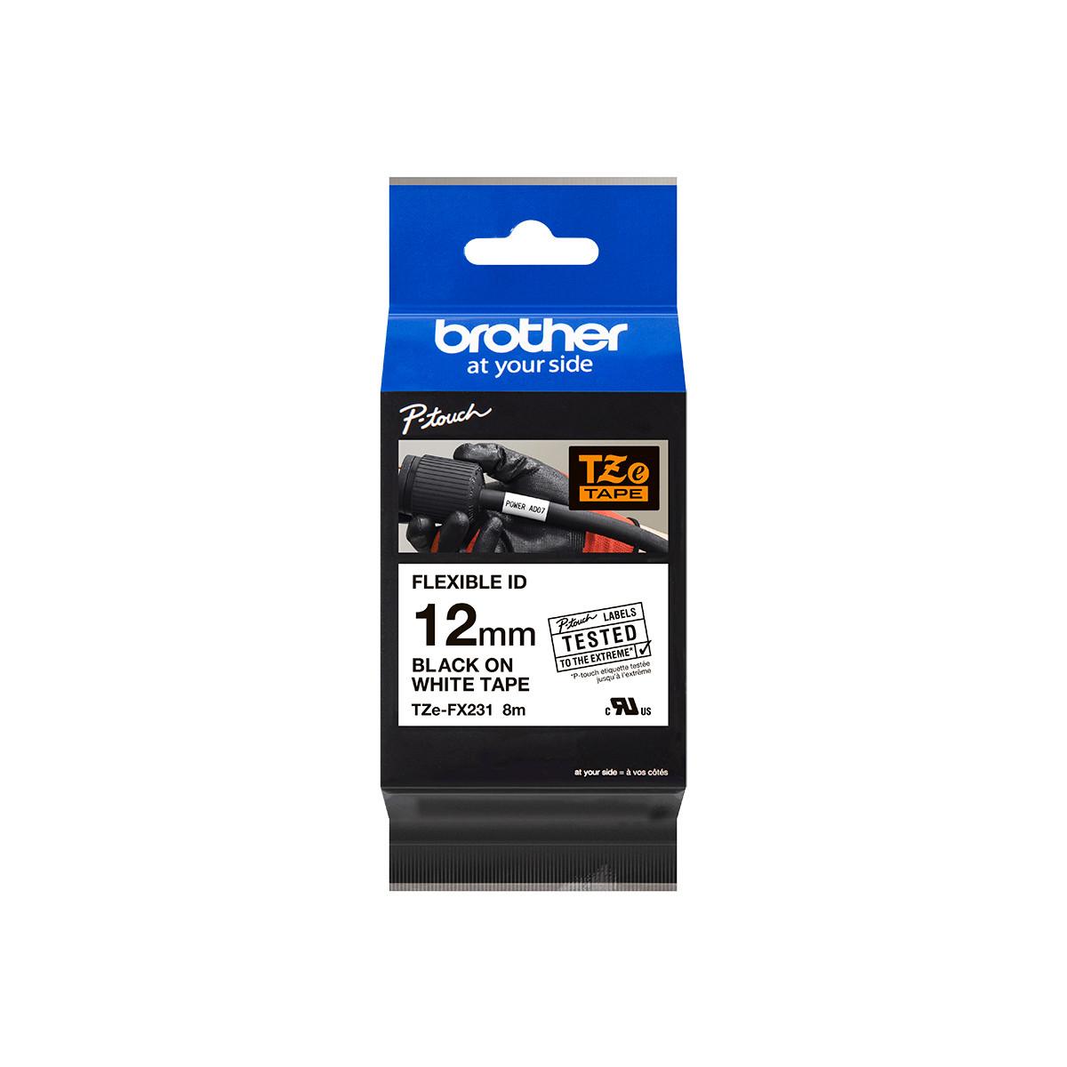 Brother TZE-FX231 nastro per etichettatrice Nero su bianco TZ
