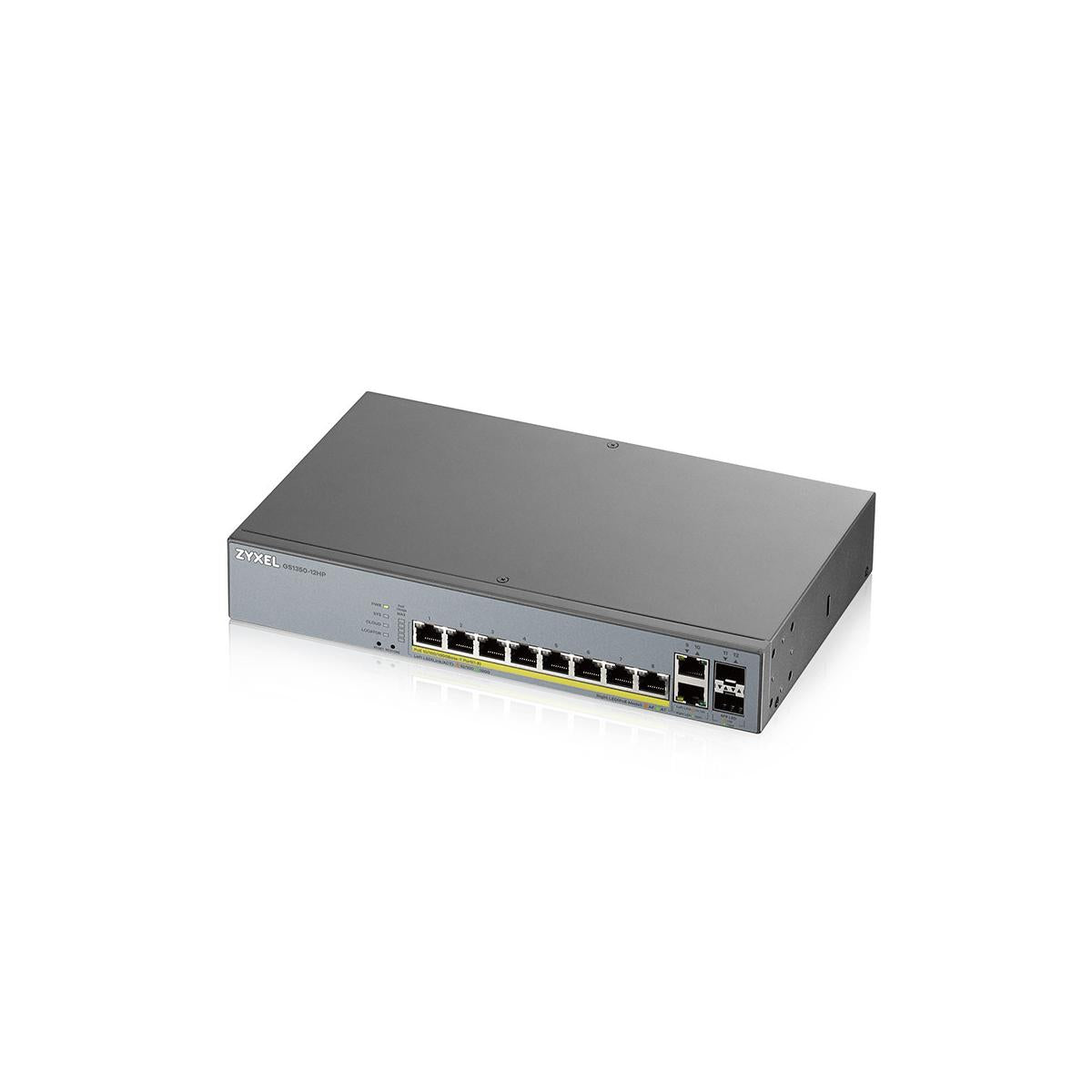 Zyxel GS1350-12HP-EU0101F switch di rete Gestito L2 Gigabit Ethernet (10/100/1000) Supporto Power over Ethernet (PoE) Grigio