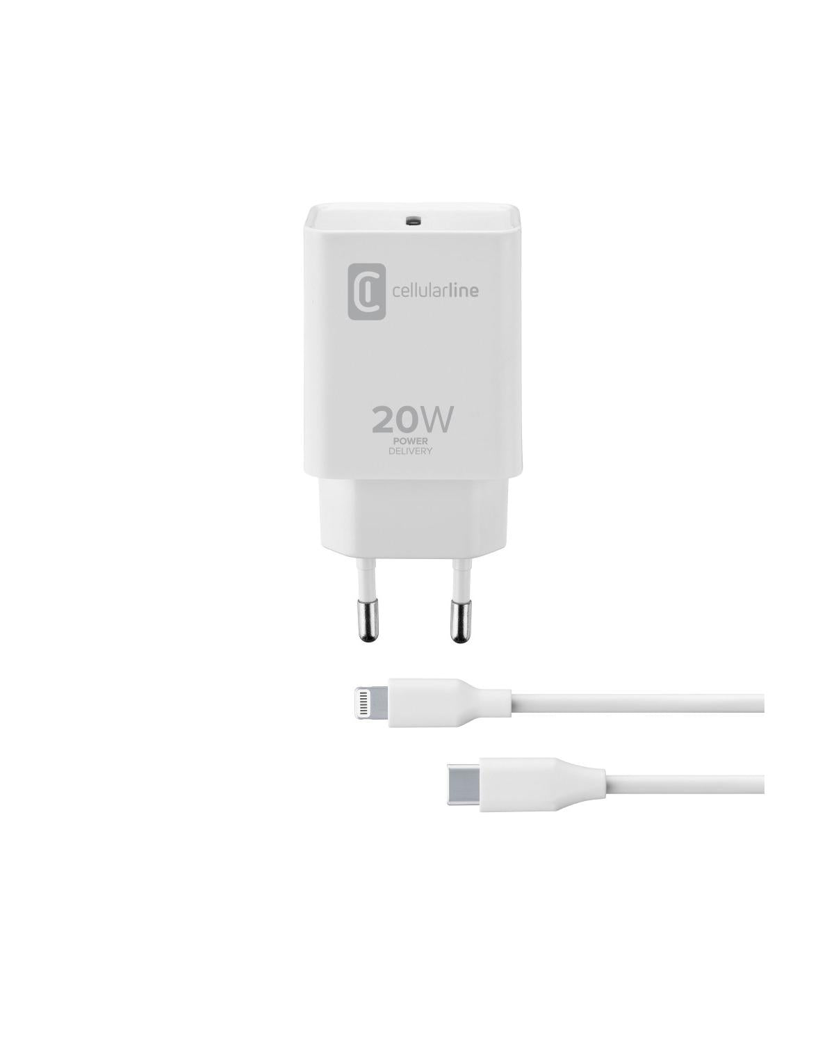 Cellularline USB C Charger Kit 20W USB C to Lightning iPad 2020