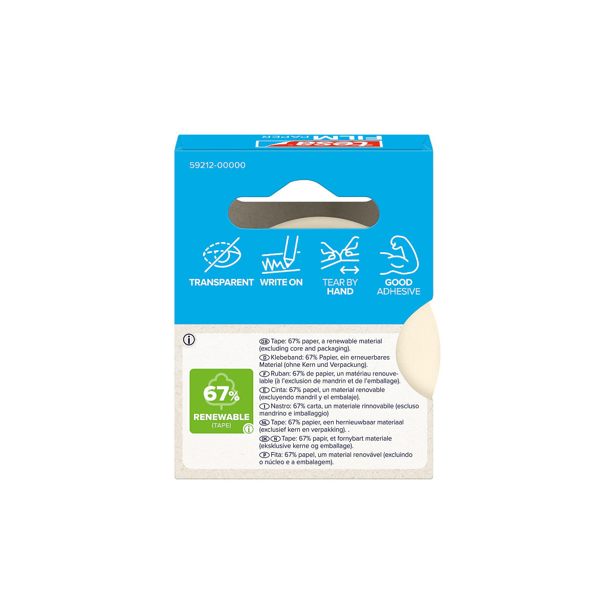 TESA tesafilm PAPER 33 m Carta Trasparente 1 pz