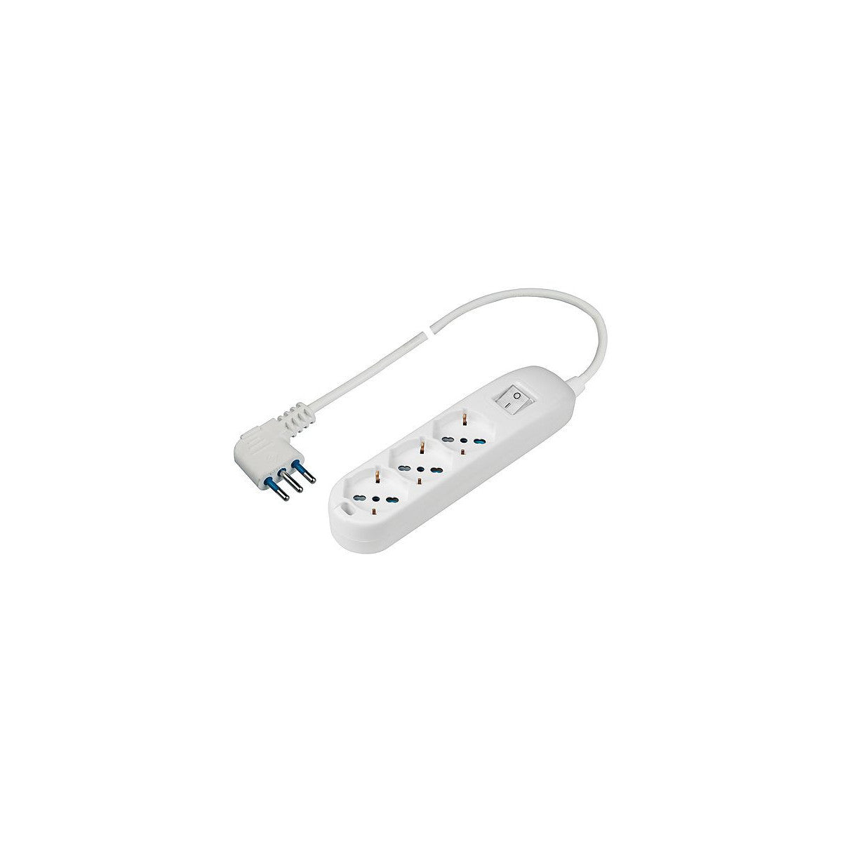 Poly Pool Spa Presa Tripla Pluristandard Con Interruttore Luminoso e Spina Salvaspazio 16A 2 Poli Terra Bianco
