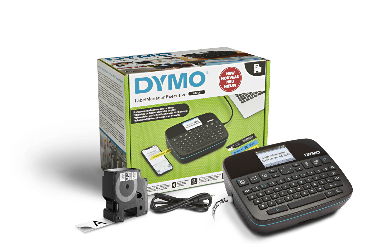 DYMO LabelManager LabelWriter 640CB Portable e Rechargeable Label Maker with Dual Connectivity - 2197370 stampante per etichette (CD) Termica diretta/Trasferimento termico 12 mm/s QWERTY