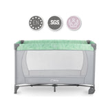 Momi Lettino Da Viaggio Belove 3 In 1 Con Materassino E Borsa, 0-36 Mesi, Max 15 Kg, 125x65x78 Cm, Verde