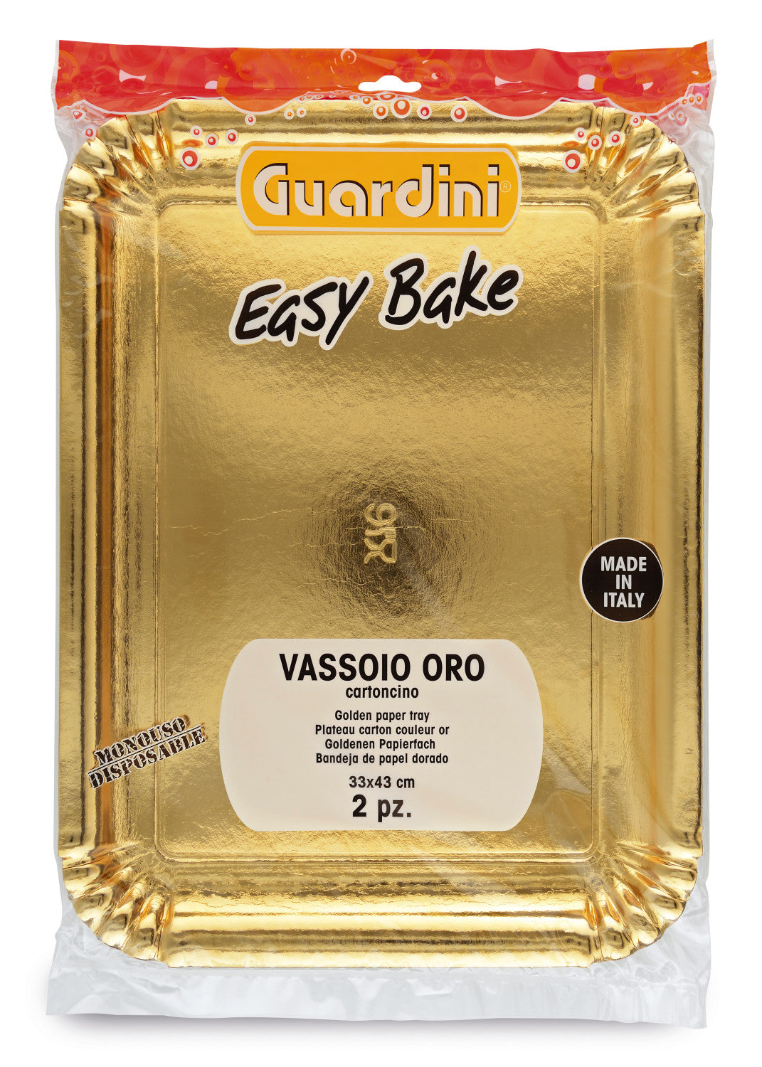 Set vassoi monouso 15742C EASY BAKE Oro Guardini Vassoio oro 33 x 43 cm