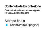 HP Cartuccia di inchiostro ciano originale 963XL ad alta capacità