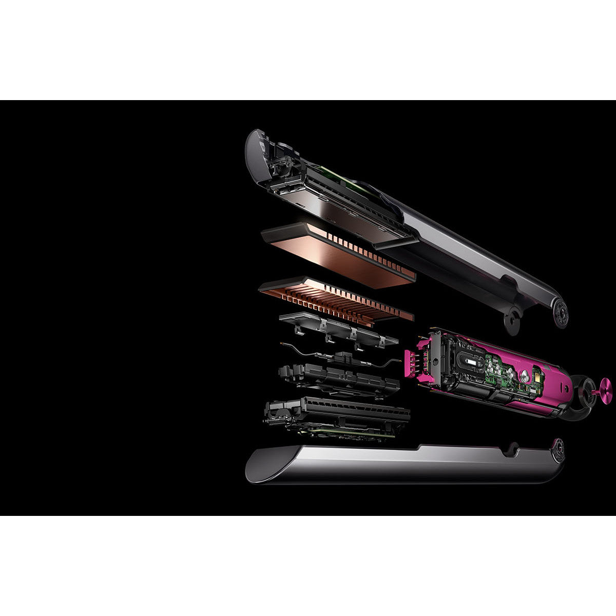 Dyson Corrale Piastra per capelli Caldo Nero, Fucsia, Nichel 200 W 4,34 m Venduto come Grado B 5025155046289