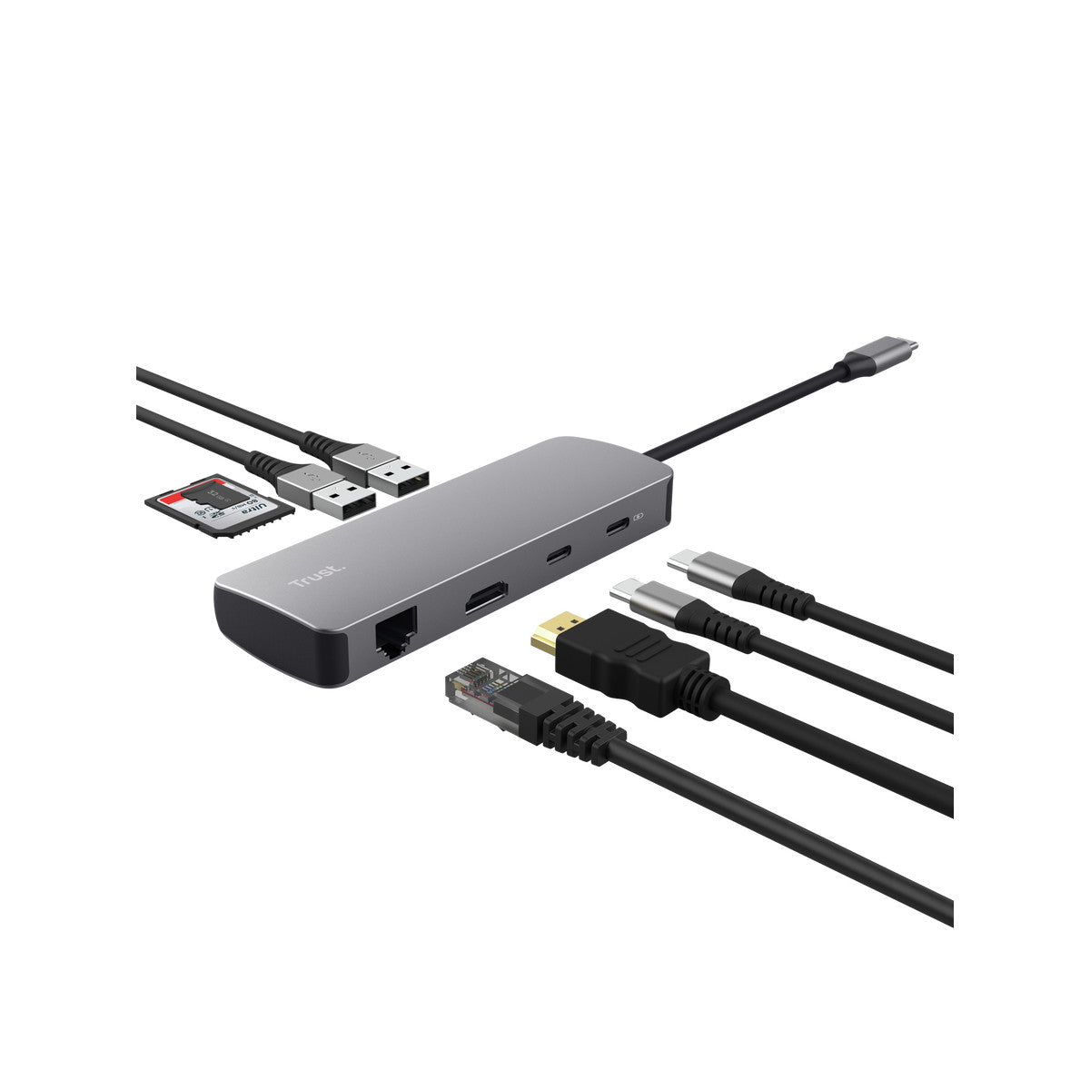 Trust 25672 hub di interfaccia USB tipo-C Grigio