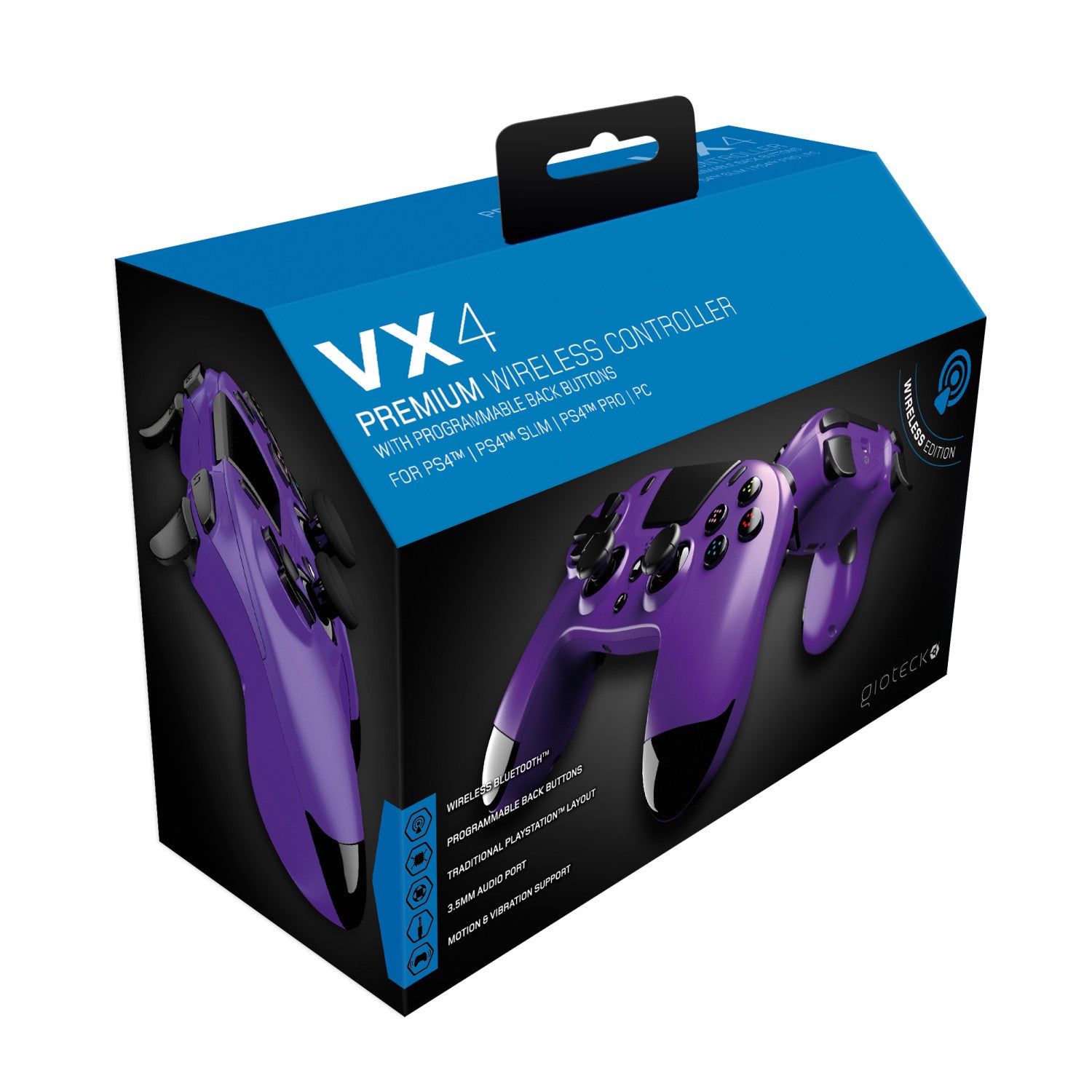 Gioteck VX-4 Nero Bluetooth Gamepad Analogico/Digitale PlayStation 4