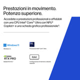 HP ZBook 8 G2i 16 Wolf Pro Security Edition Copilot PC Intel Core Ultra 7 356H Workstation mobile 40,6 cm (16") WUXGA 32 GB DDR5-SDRAM 1 TB SSD NVIDIA RTX PRO 500 Blackwell Wi-Fi 7 (802.11be) Windows 11 Pro AI Workstation, AI PC Argento
