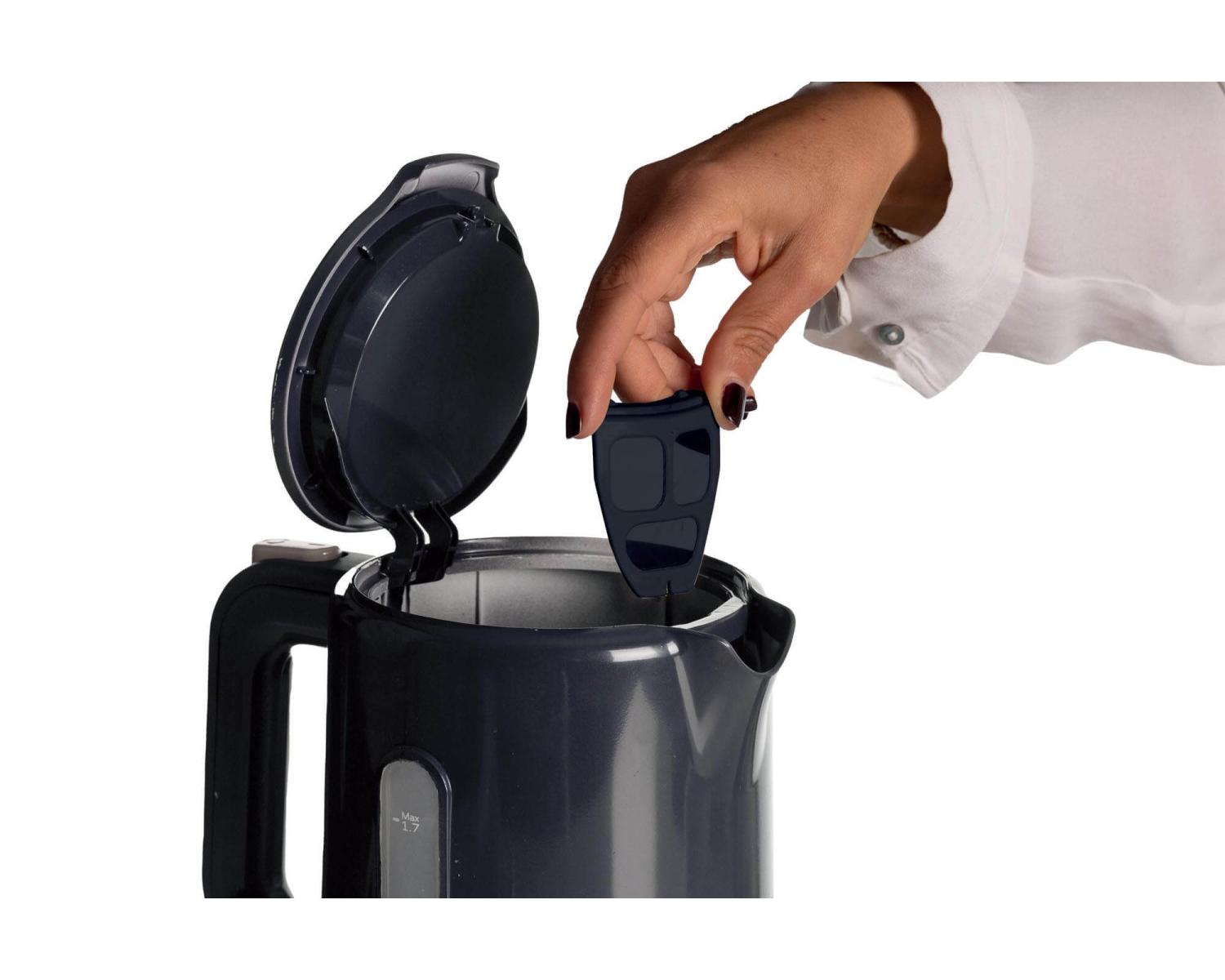 Ariete 00C284600AR0 Bollitore 1.7L Breakfast Dark Grey Capacità tanica acqua 1.7 L Potenza 2200 W Materiale della scocca Plastica Indicatore del livello dell'acqua Senza filo Grigio