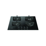 Indesit ING 61T/BK 1 piano gas vetro nero 60cm 4 fuochi griglie in ghisa lavabili in lavastoviglie