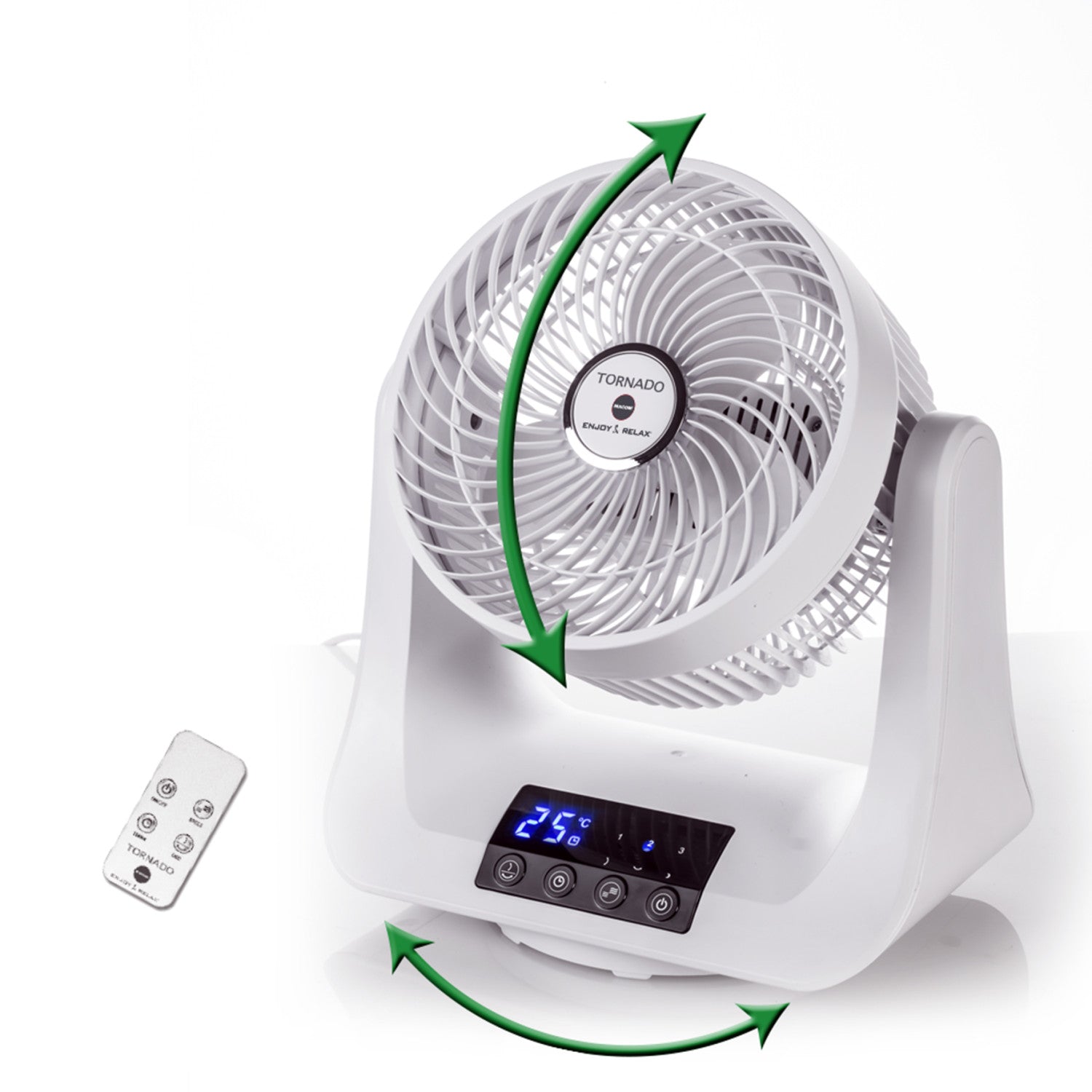 Macom Tornado Ventilatore Doppia Oscillazione Bianco