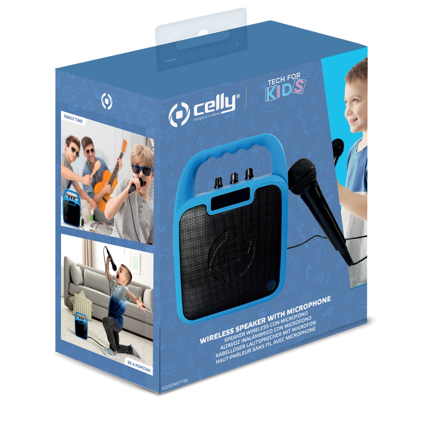 Celly KIDSPARTYBL altoparlante portatile e per feste Altoparlante portatile mono Nero, Blu 10 W
