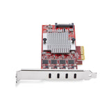 StarTech.com Scheda PCIe USB-C a 4 Porte, USB 3.2 10Gbps, Scheda di Espansione PCI Express USB Type-C con 4 Controller USB Indipendenti, Windows/Linux/macOS, TAA