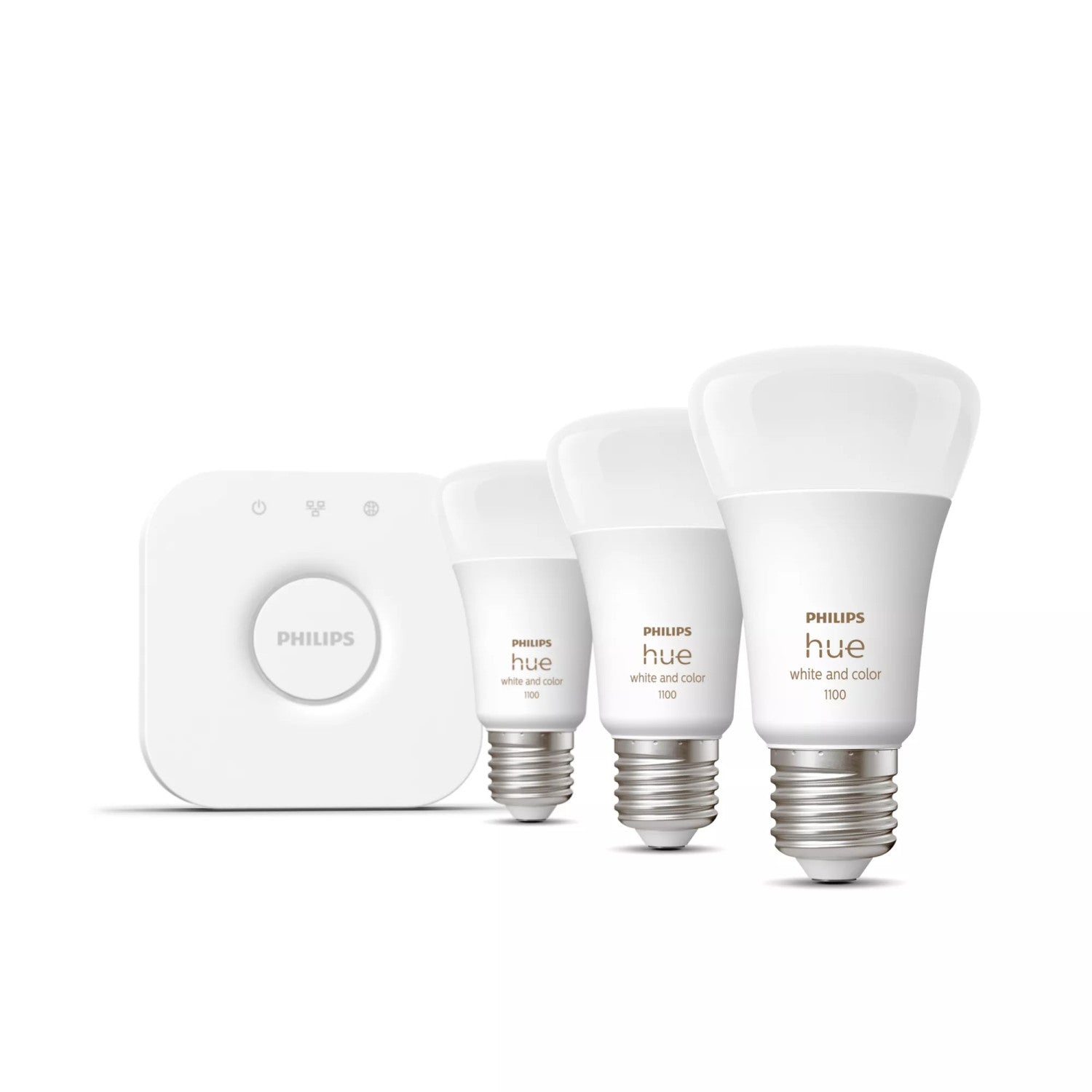 Philips Hue White and Color ambiance Starter Kit Bridge 3 Lampadine Smart E27 75W