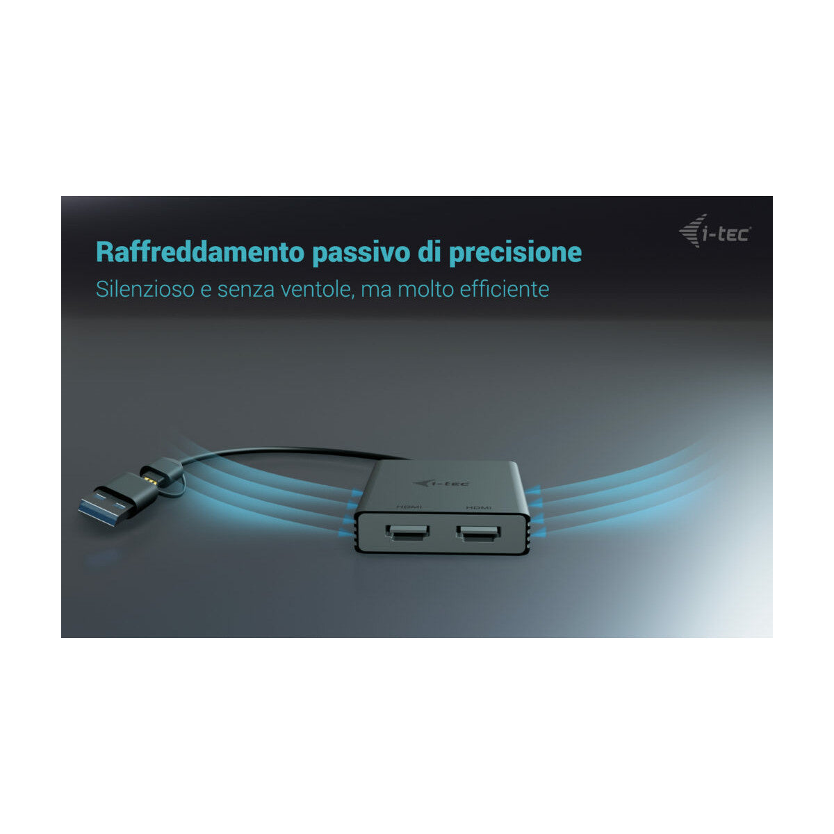 i-tec USB-A/USB-C Dual 4K/60 Hz HDMI Video Adapter