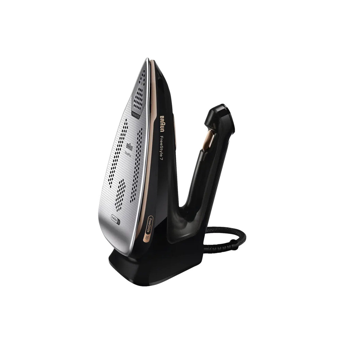 Braun FI 7276 BK FreeStyle 7 Ferro a vapore Nero, Oro