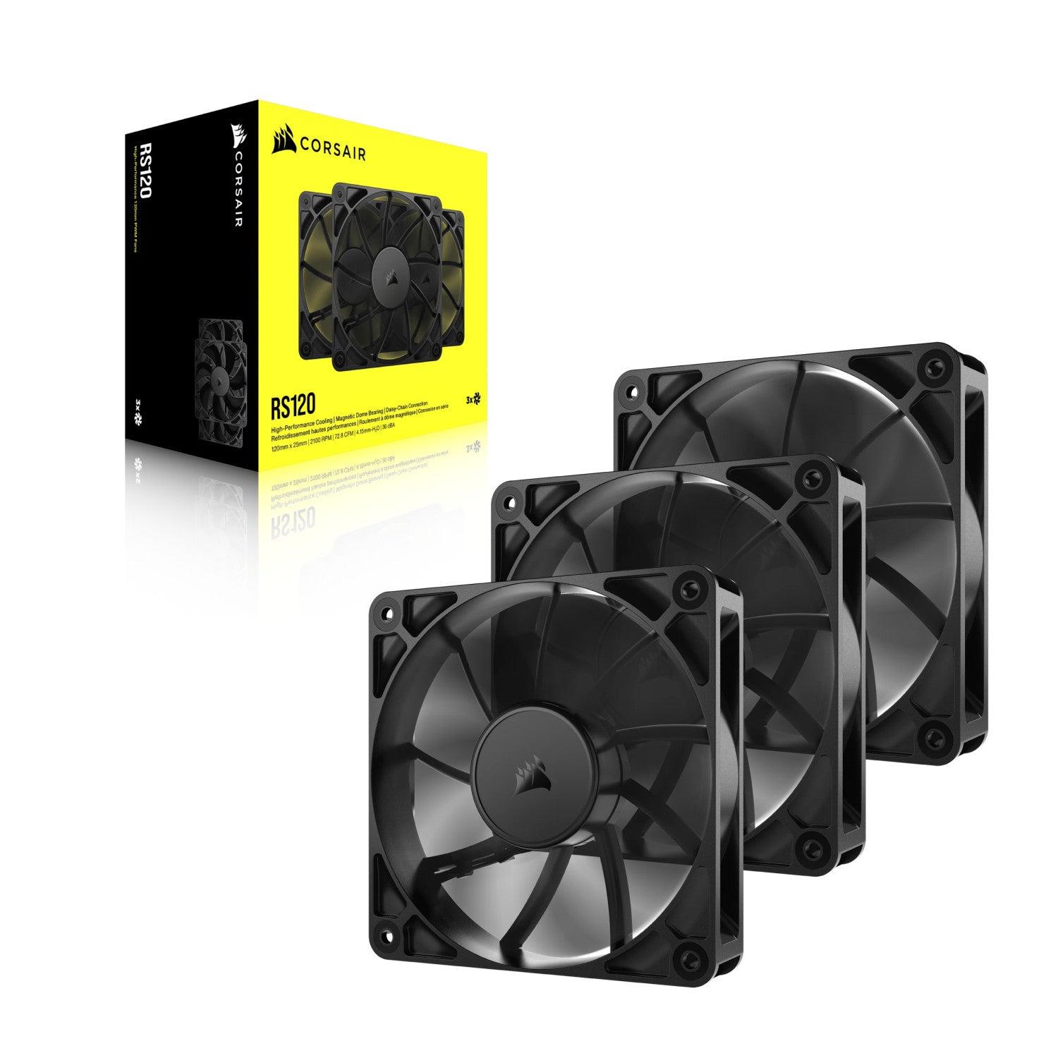 Corsair RS120 Case per computer Ventilatore 12 cm Nero 3 pz