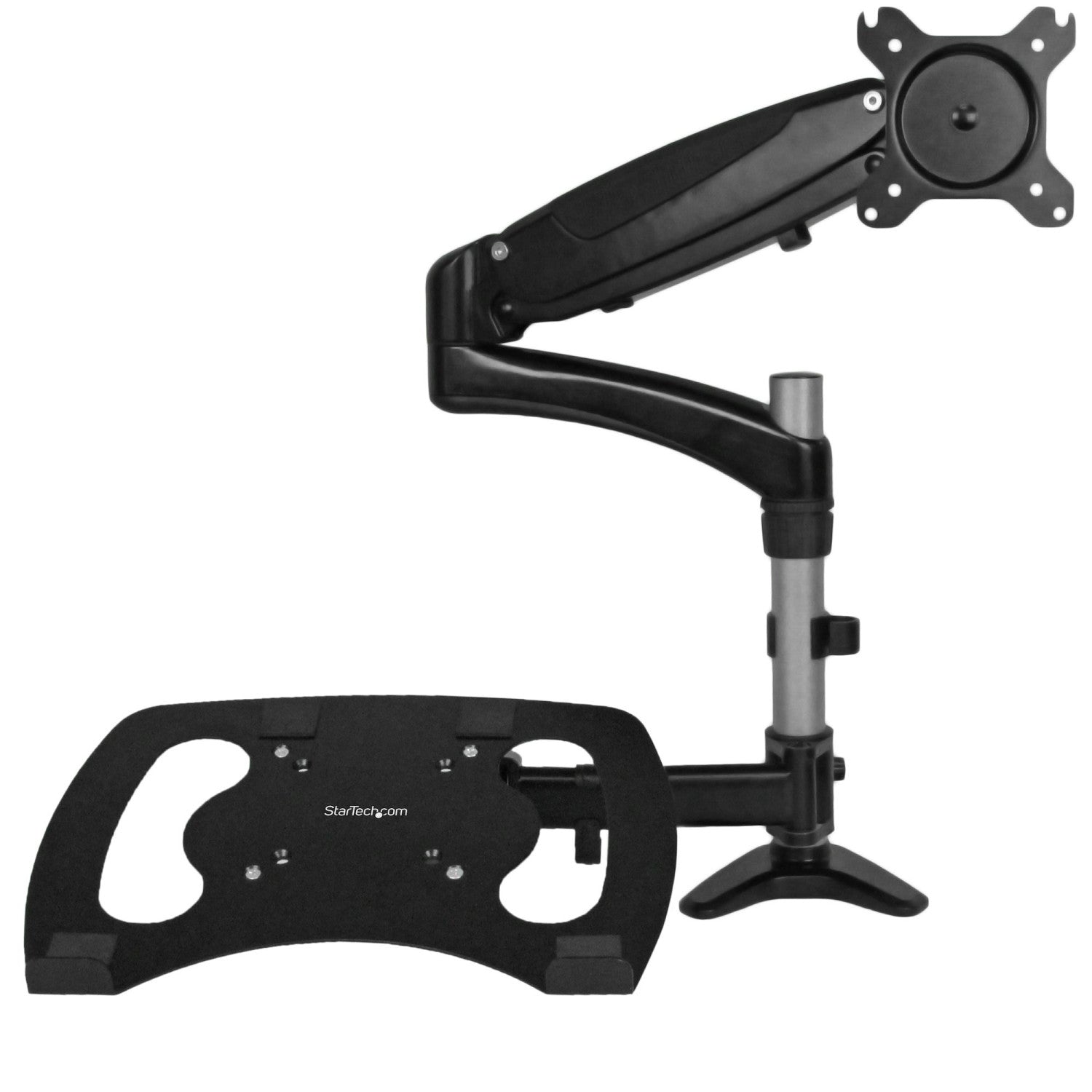 StarTech.com ARMUNONB supporto da tavolo per Tv a schermo piatto 68,6 cm (27") Alluminio, Nero Scrivania