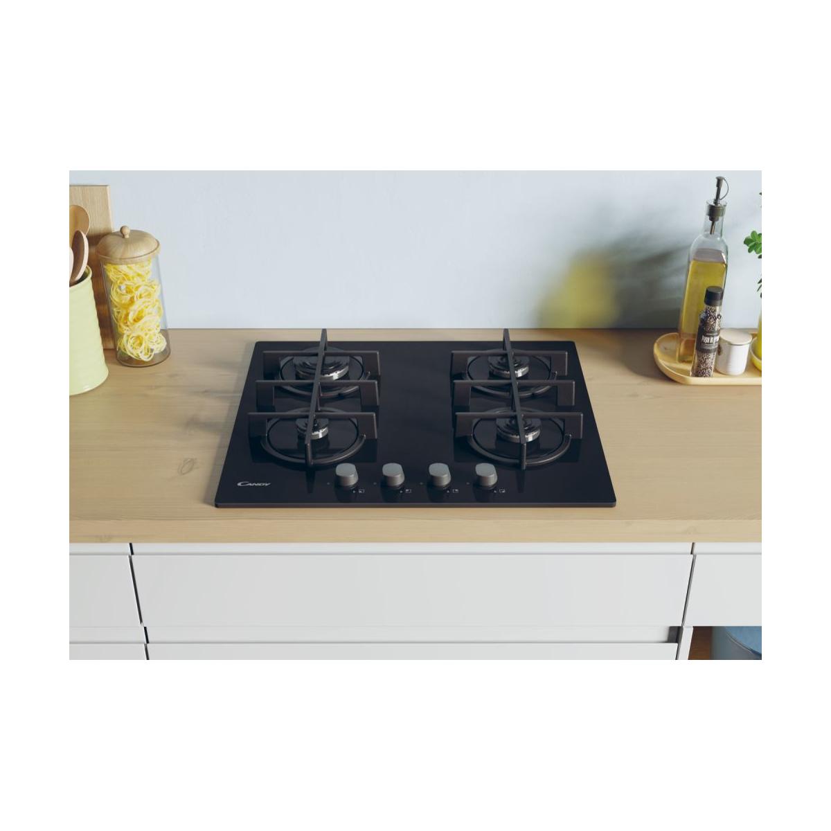 Candy CVG6B Piano Cottura da Incasso 59 cm Gas 4 Fornelli Nero