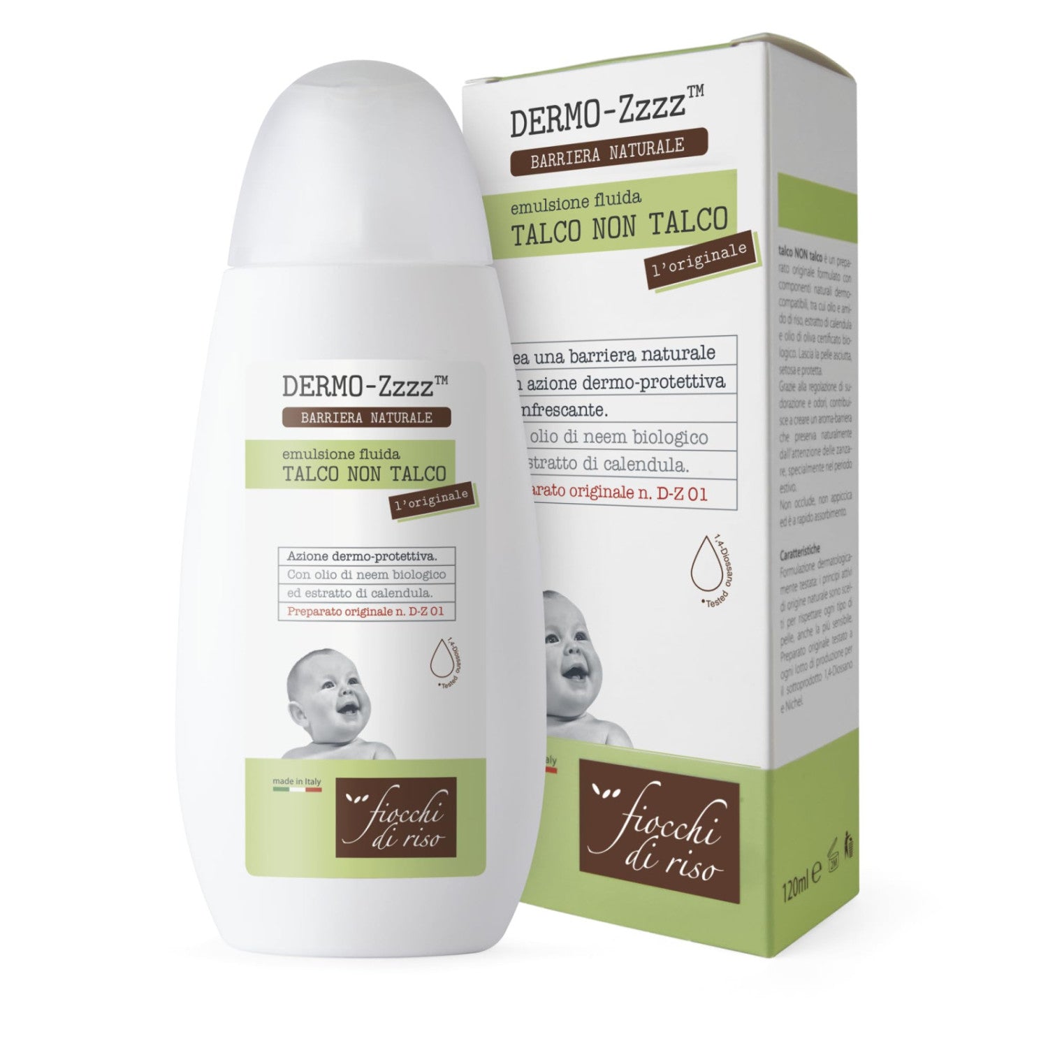 Fiocchi Di Riso Talco Non Talco Emulsione Fluida 120 Ml