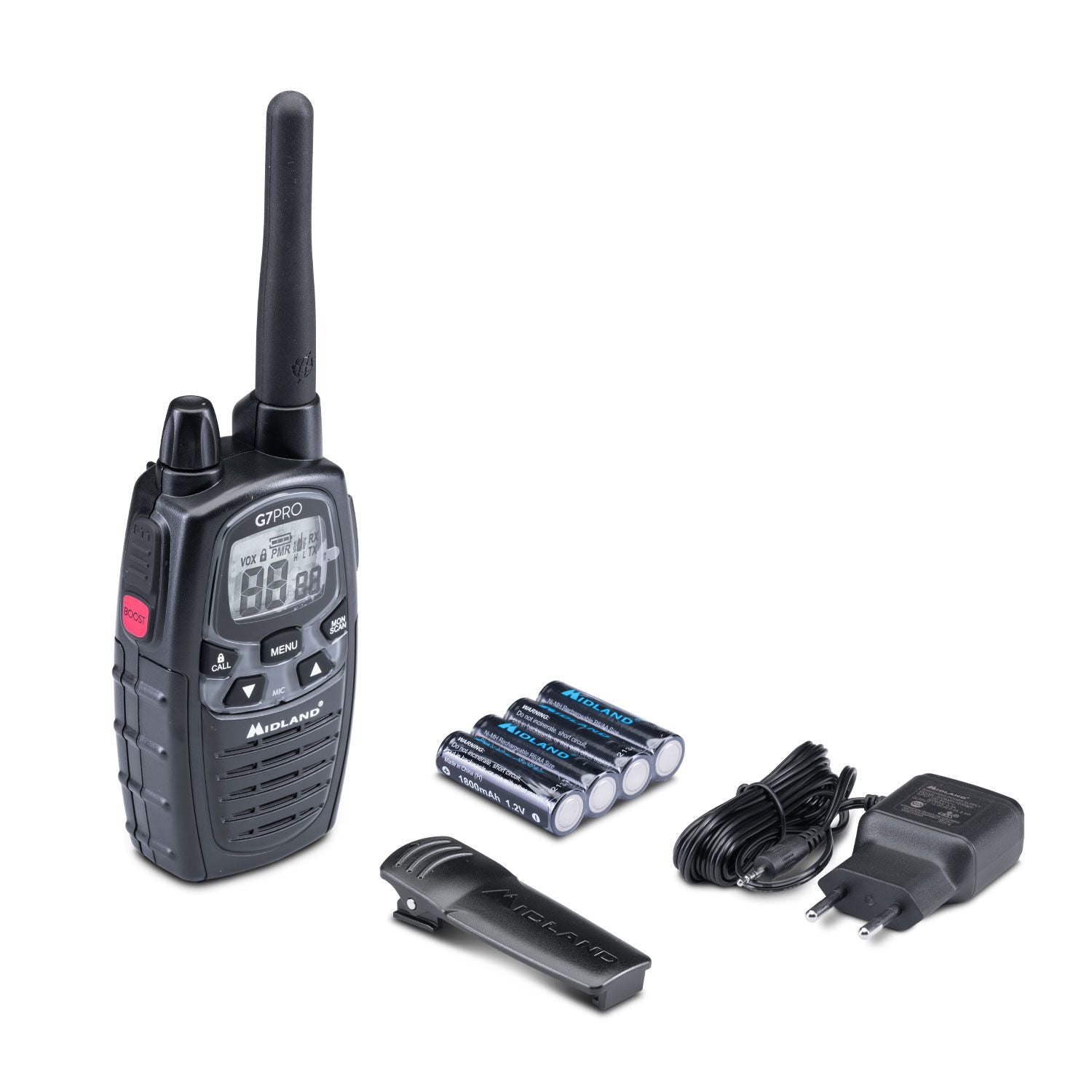Midland G7 Pro Walkie Talkie ricetrasmittente 69 canali 446.00625 446.09375 MHz Nero