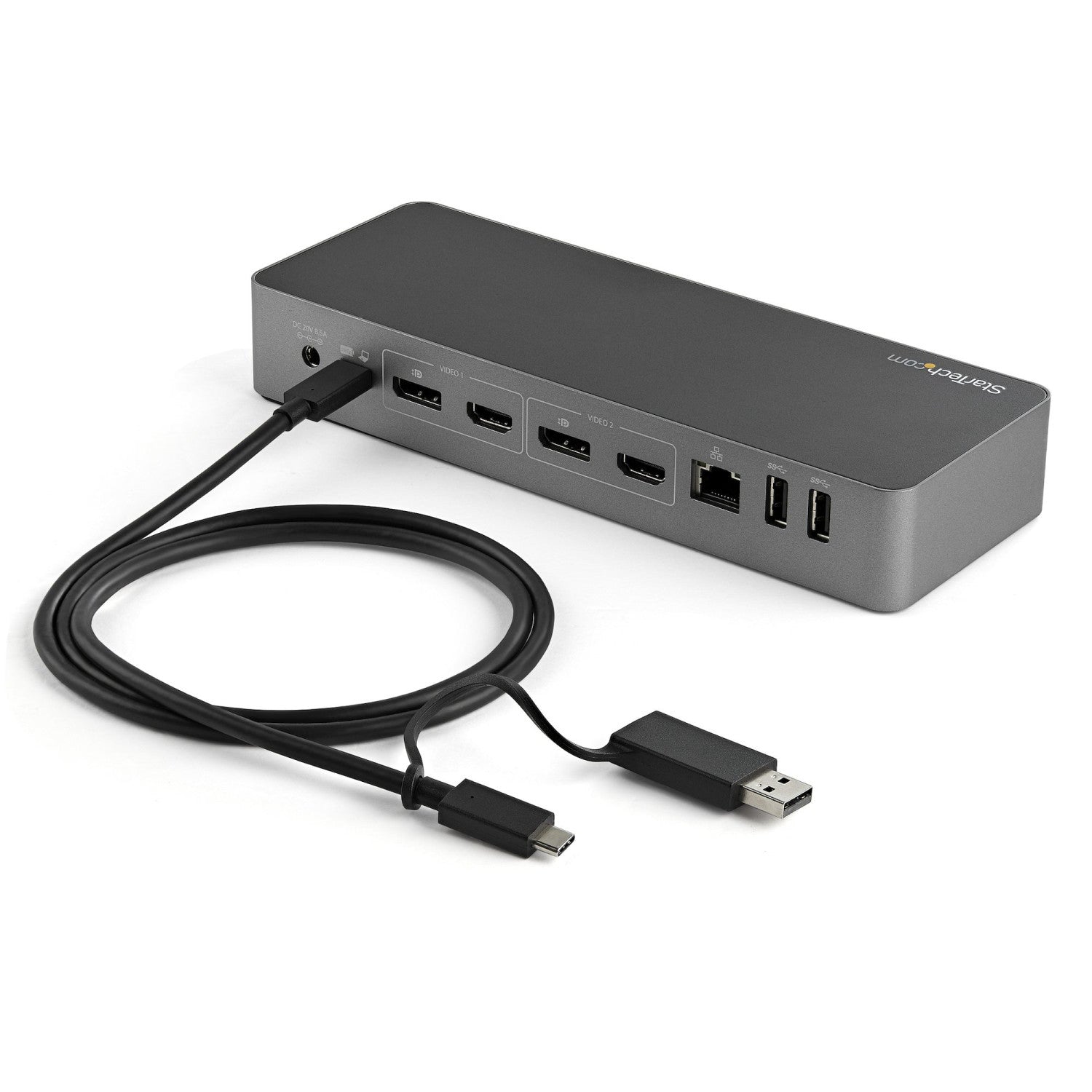 StarTech.com Cavo USB-C da 1 m con adattatore Dongle USB-A - Cavo ibrido 2-in-1 USB tipo C con USB-A - Da USB-C a USB-C (10Gbps/100W PD), da USB-A a USB-C (5Gbps) - Ideale per docking station ibride