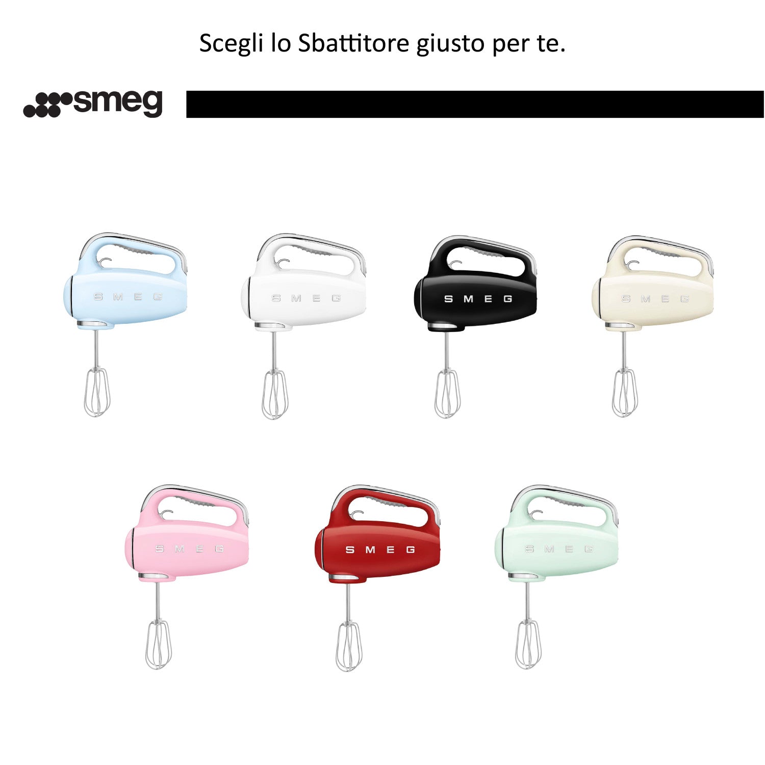 Smeg Sbattitore 50 s Style Azzurro LUCIDO HMF01PBEU