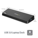 StarTech.com USB3DOCKHDPC replicatore di porte e docking station per laptop Cablato USB 3.2 Gen 1 (3.1 Gen 1) Type-B Nero