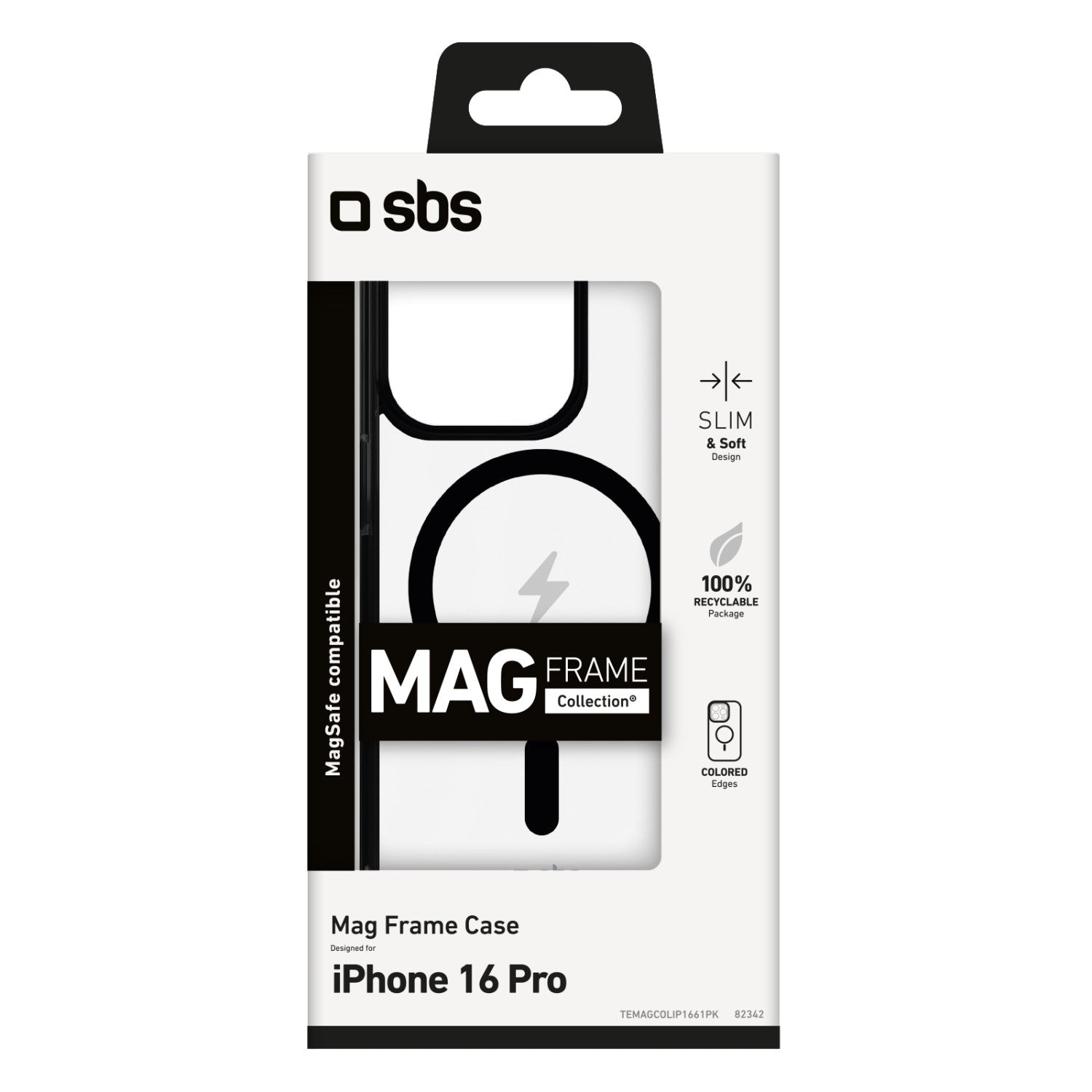 SBS Mag frame custodia per cellulare 16 cm 6.3 pollici Cover Nero Trasparente