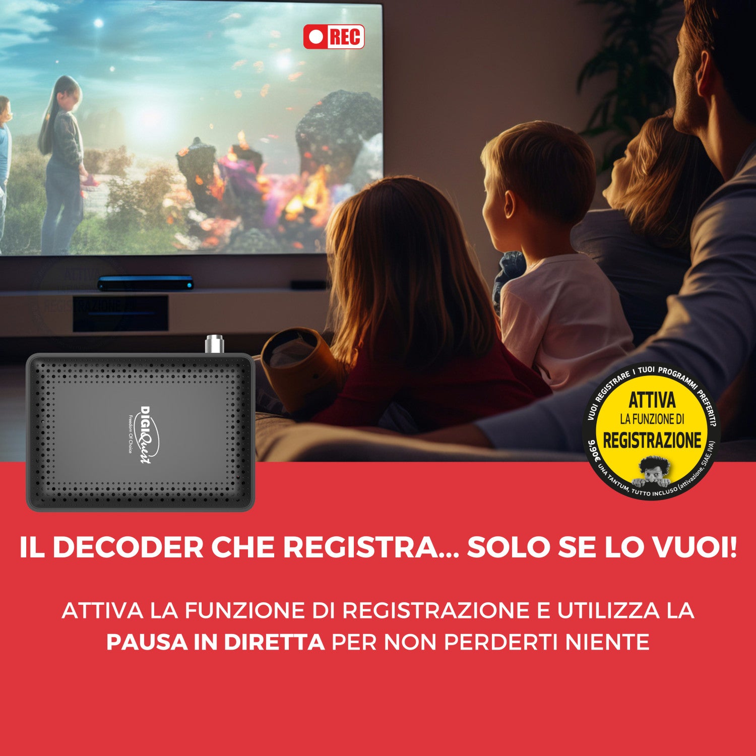 Digiquest RICD1248 set-top box TV Satellite Full HD Nero