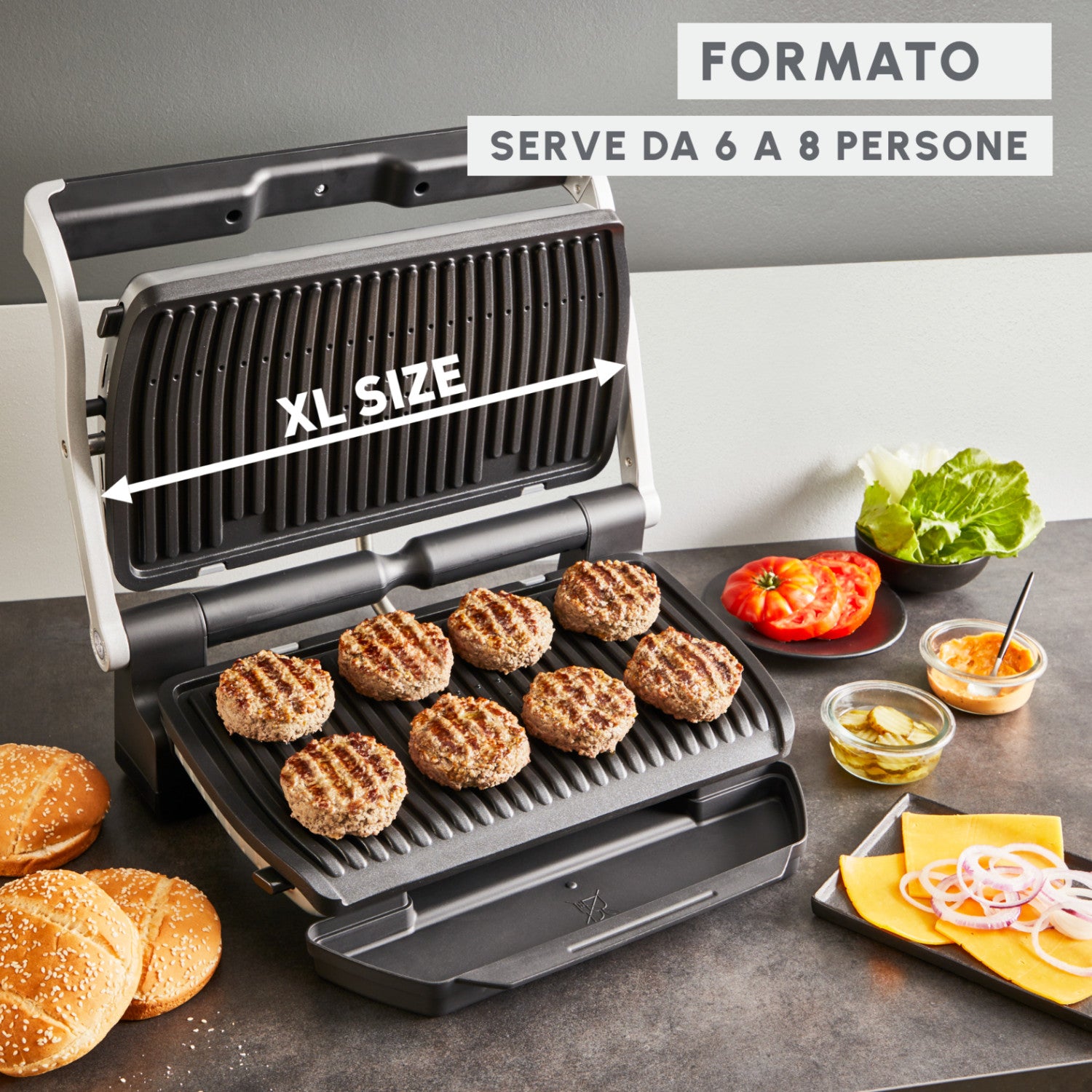 Moulinex GI7278 Griglia elettrica intelligente OptiGrill XL Nero