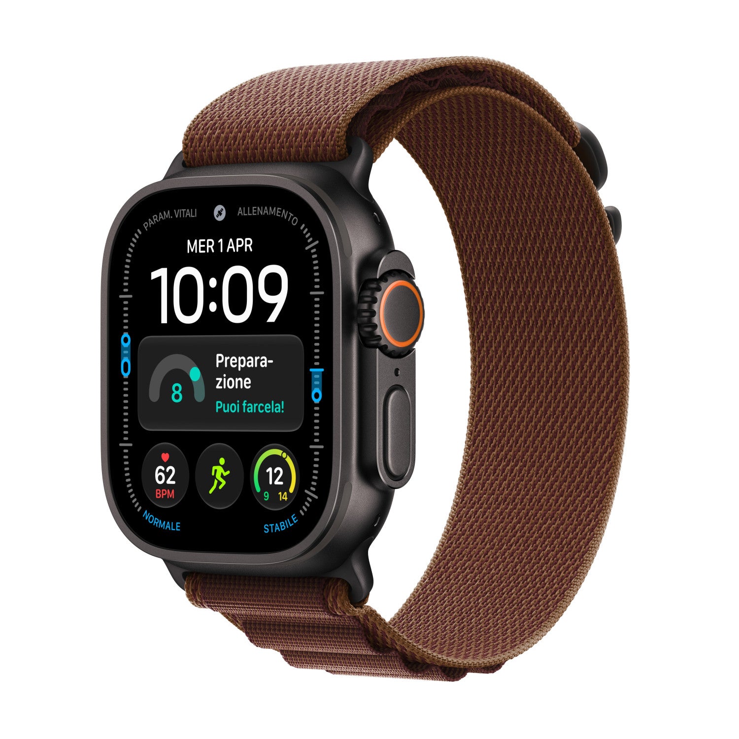 Apple Watch Ultra 4 GPS + Cellular, Cassa 49 mm in titanio nero con Alpine Loop borgogna - L