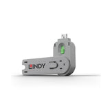 Lindy 40621 clip sicura Chiave bloccaporta USB tipo A Verde Acrilonitrile butadiene stirene (ABS) 1 pz