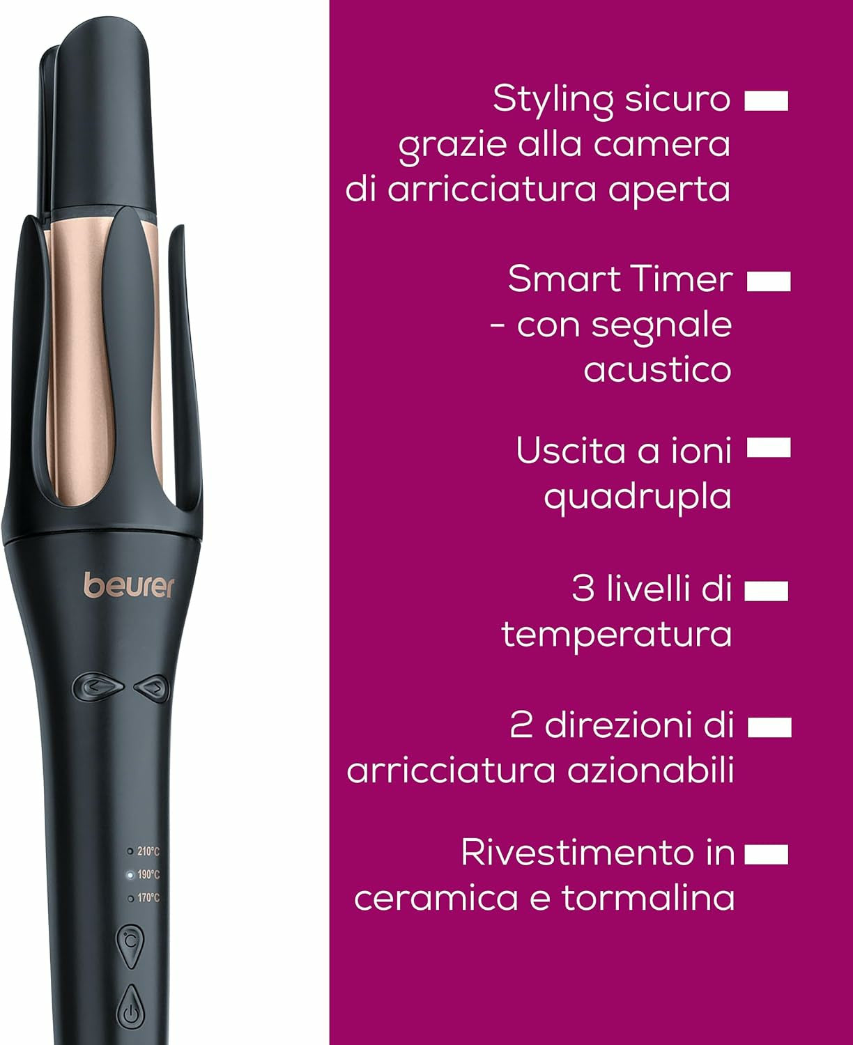 Beurer HS 50 Piastra per capelli Caldo Blu