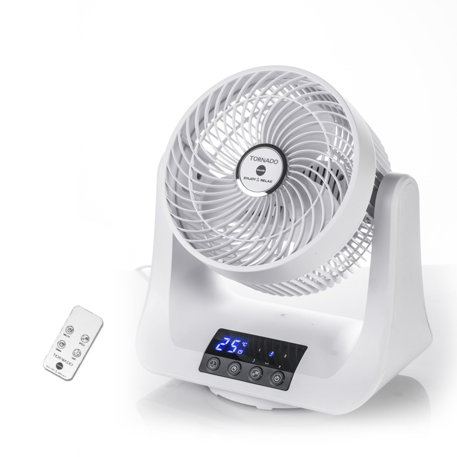 Macom Tornado Ventilatore Doppia Oscillazione Bianco