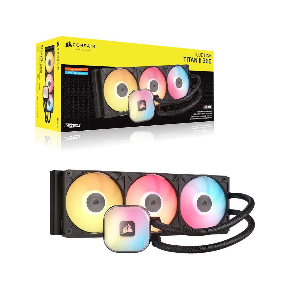Corsair iCUE LINK TITAN II 360 RX RGB Processore Raffreddatore di liquidi tutto in uno 36 cm Nero 1 pz