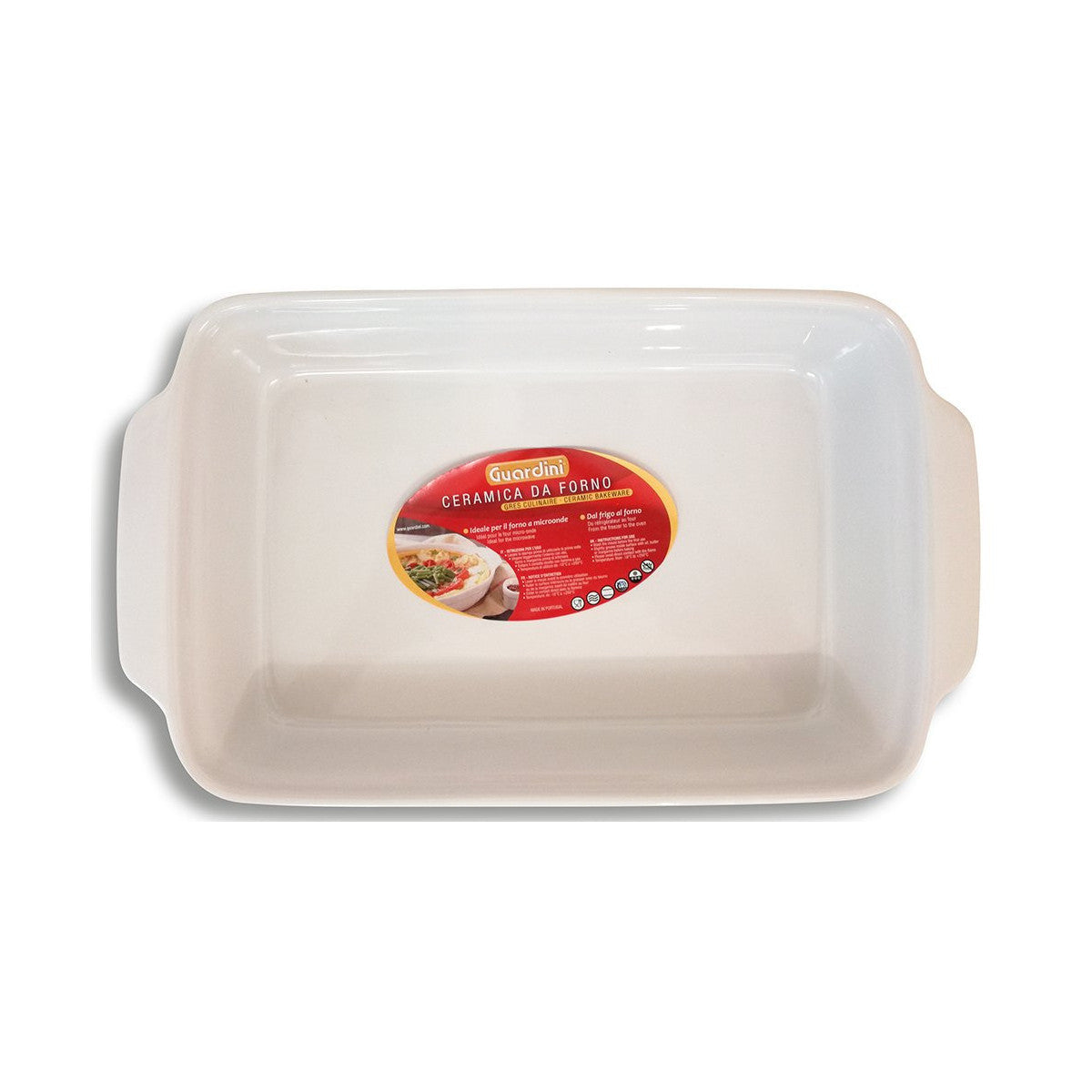 Guardini Pirofila Rettangolare in Ceramica Bianca 22x14 cm
