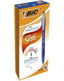 BIC Atlantis Soft Blu Penna a sfera retrattile a clip Medio 12 pz