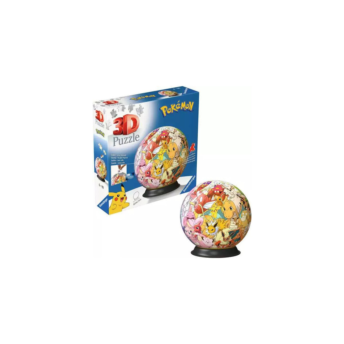 Ravensburger 3D Puzzle Ball: Pokémon - Kanto Region Puzzle 3D 73 pz Cartoni