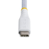 StarTech.com Cavo USB-C da 15cm, 60W (3A) PD, Guaina con Doppio Strato in Nylon Intrecciato, Robusto Cavetto USB 2.0 in TPE per la Ricarica del Laptop, Bianco