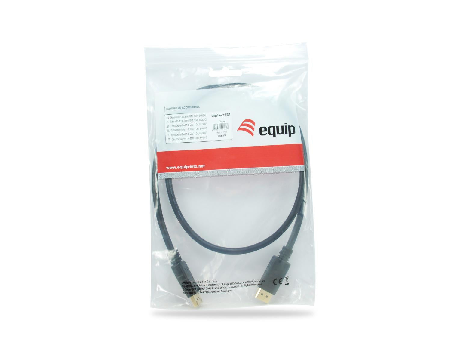 Equip 119251 cavo DisplayPort 1 m Nero