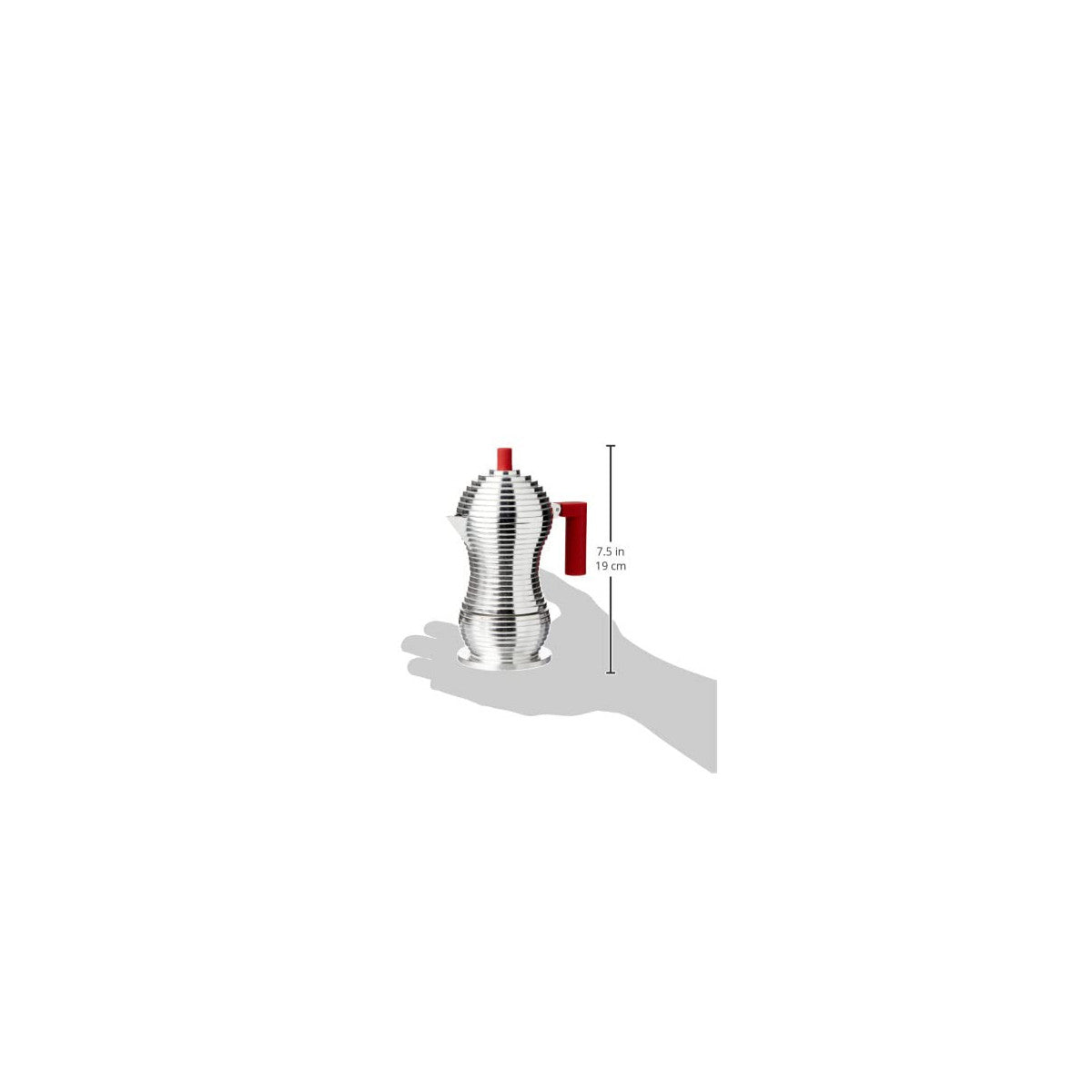 Alessi Pulcina Caffettiera Espresso MDL02/1 R, Alluminio, 1 Tazza, Rosso