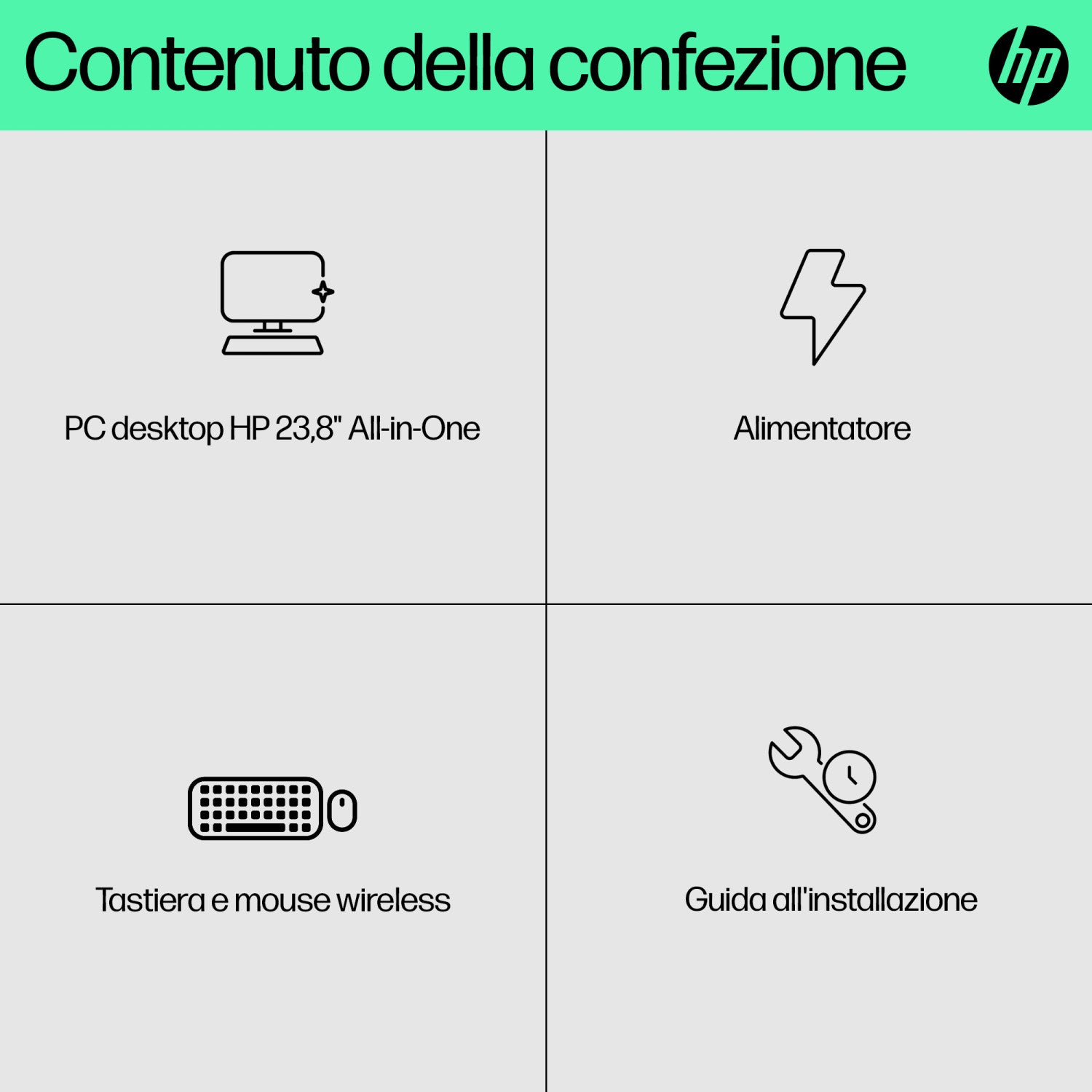 HP All-in-One 24-cr0071nl AMD Ryzen 5 7520U 60,5 cm (23.8") 1920 x 1080 Pixel PC All-in-one 8 GB LPDDR5-SDRAM 512 GB SSD Windows 11 Home Wi-Fi 6 (802.11ax) Bianco