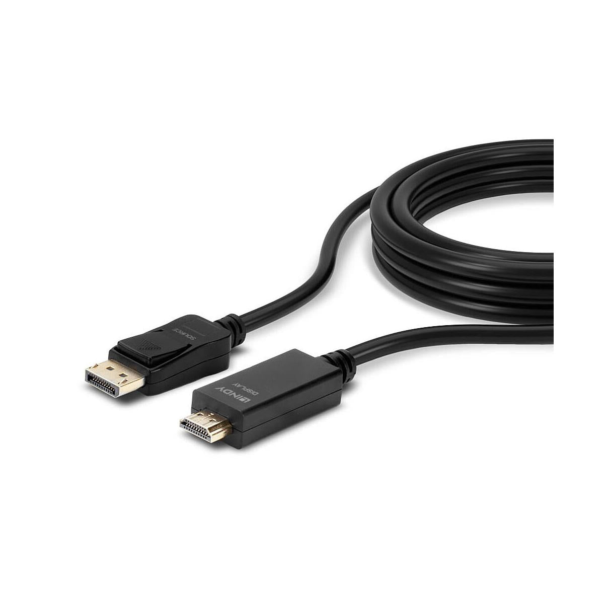 Lindy 36920 cavo e adattatore video 0,5 m DisplayPort HDMI tipo A (Standard) Nero