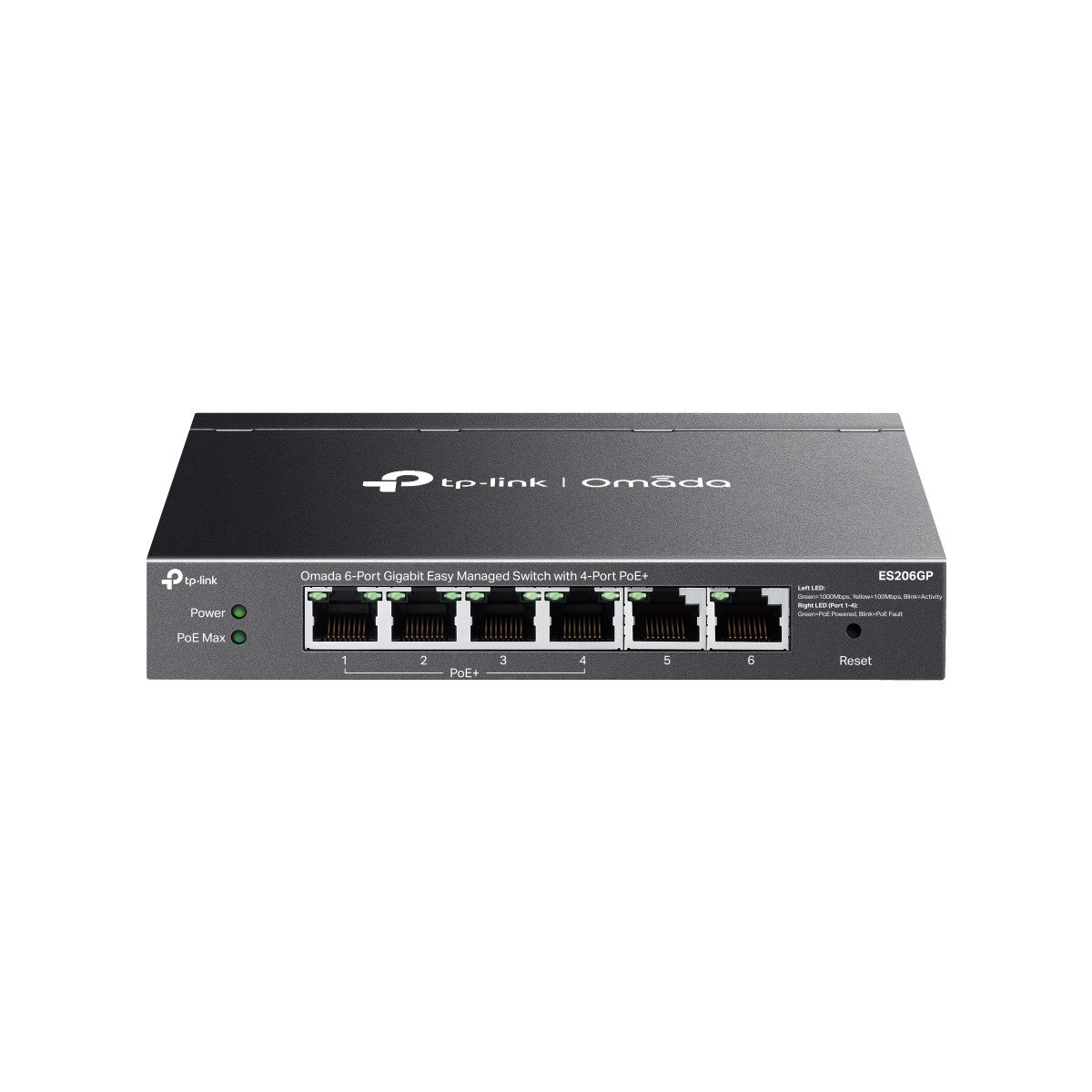 TP-Link Omada ES206GP switch di rete Gestito Gigabit Ethernet (10/100/1000) Supporto Power over Ethernet (PoE) Nero