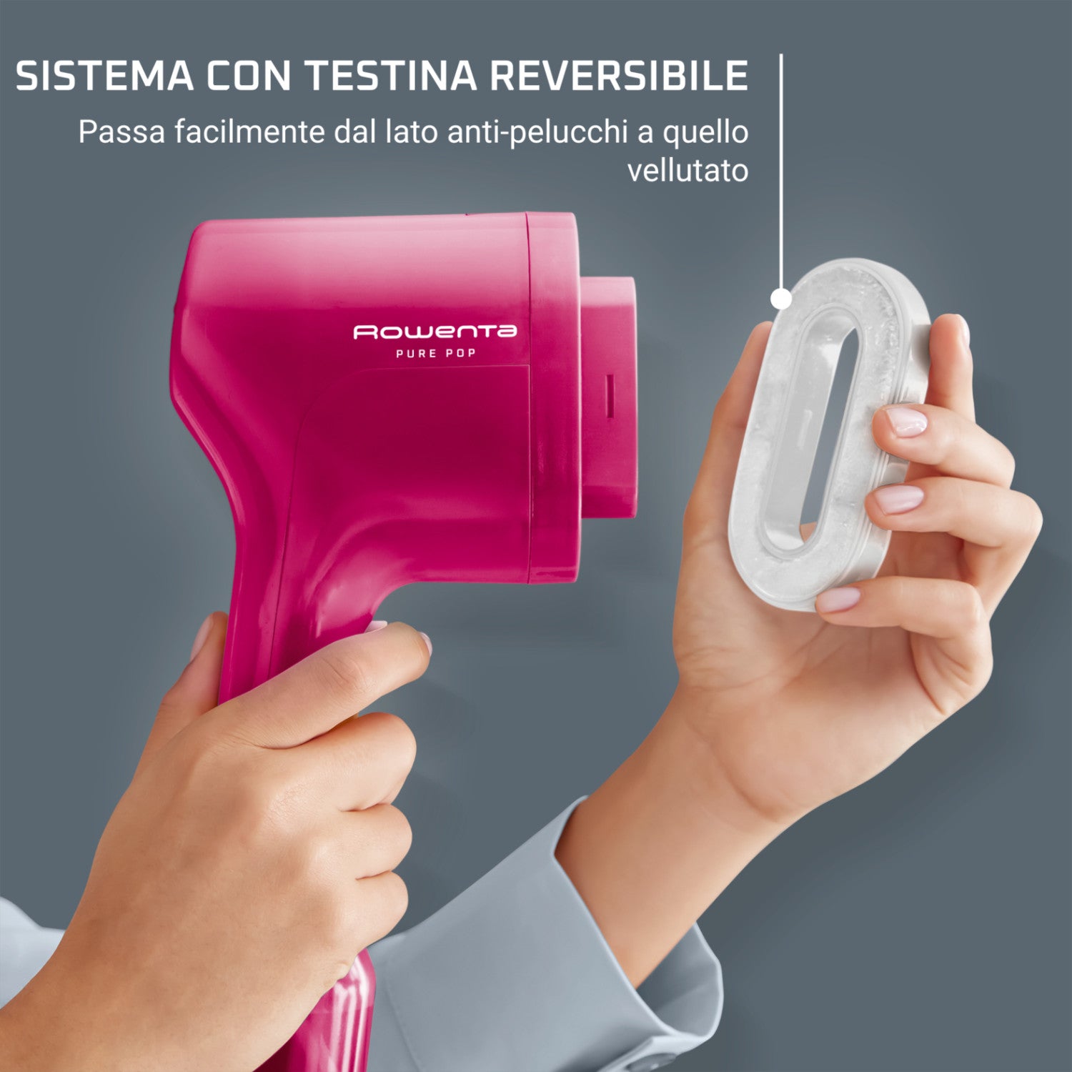 Rowenta DR2023 stiratrice a vapore Vapore per indumenti portatile 0,07 L 1300 W Rosa